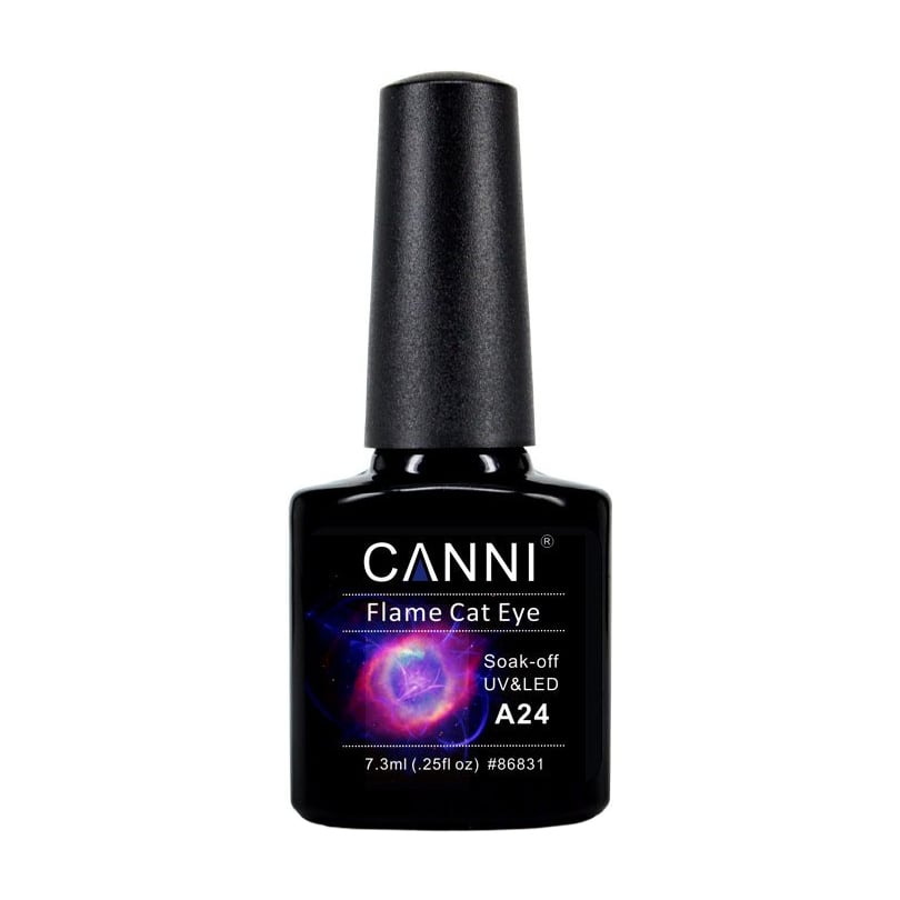 Гель-лак Canni Flame Cat Eye Soak-Off UV &amp; LED Вогняне котяче око А24, 7.3 мл